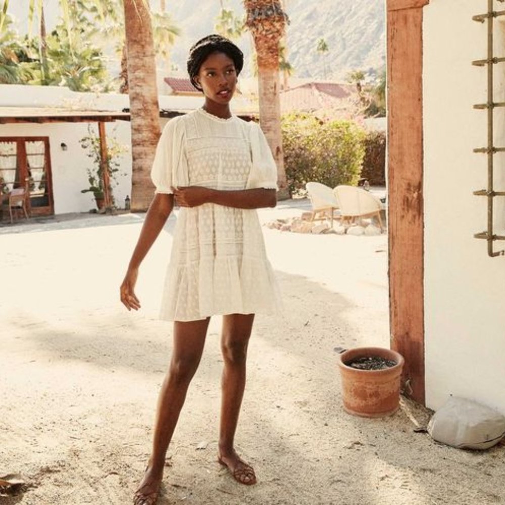 Doen Nerine Dress in Ivory - Organic Cotton S